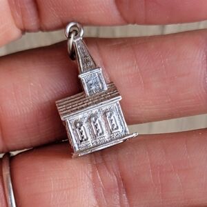 Wells Sterling 925 sterling silver church bracelet charm or necklace pendant